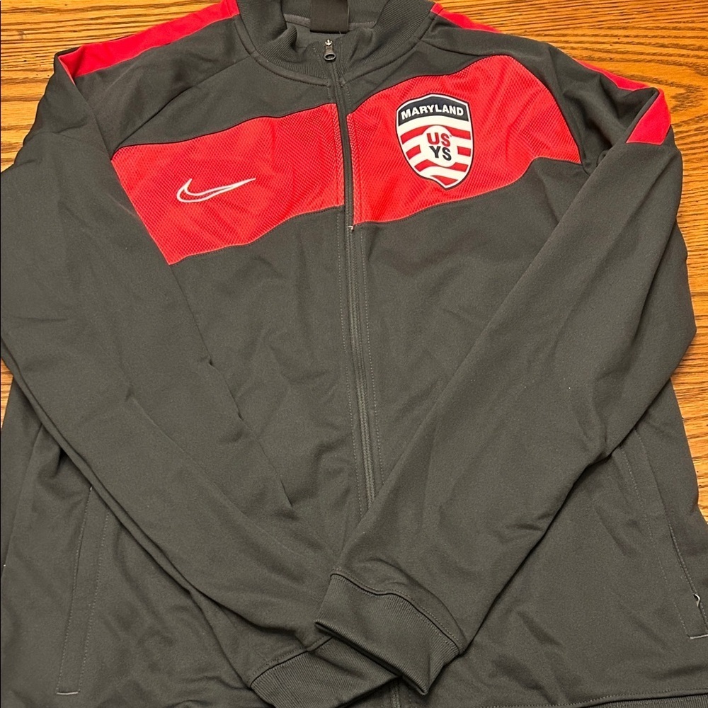 Nike Men's Black and Red Varsity Jacket/8